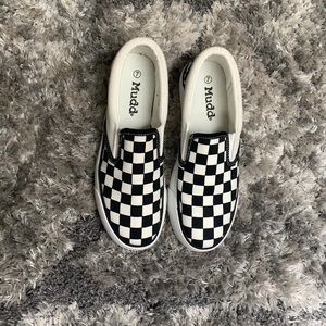 Checkered slip ons